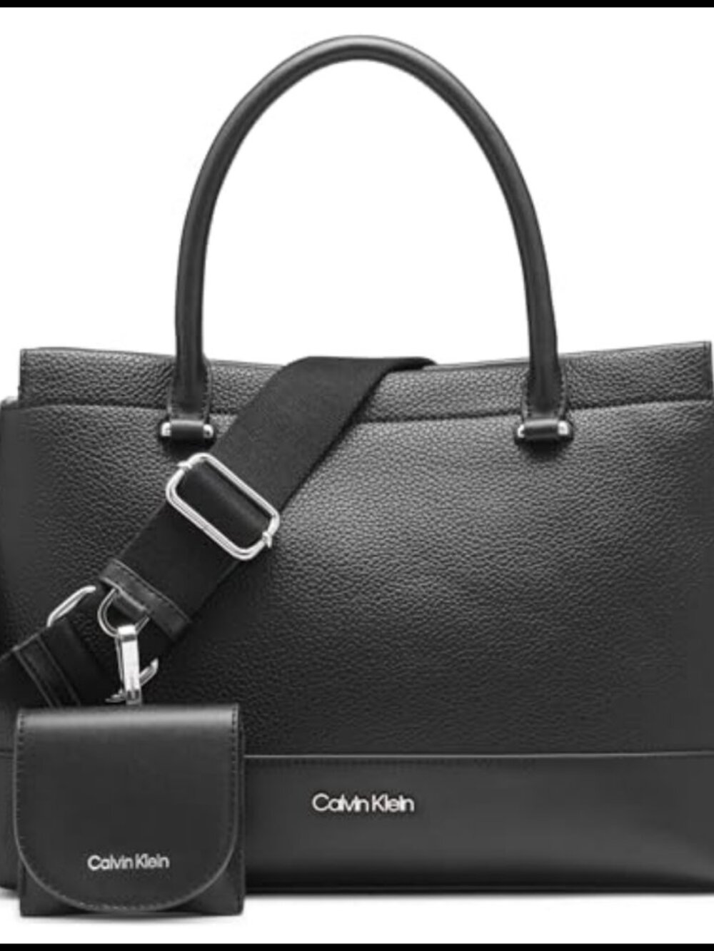 Calvin Klein Bianca Triple Compartment Satchel Vegan Leather